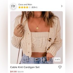 Cable Knit cardigan set